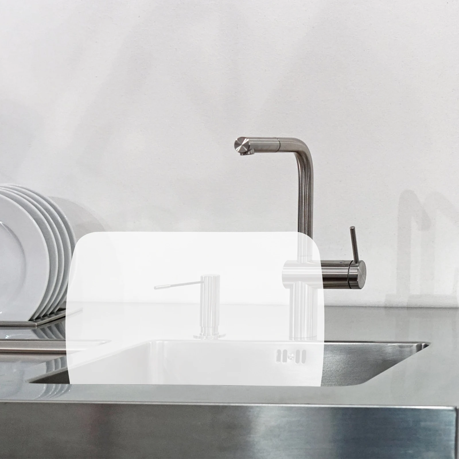 

2pcs Kitchen Sink Splash Guard Transparent Suction Splatter Screen For Faucet Bathroom Water Spatter Preventer Plastic Sink