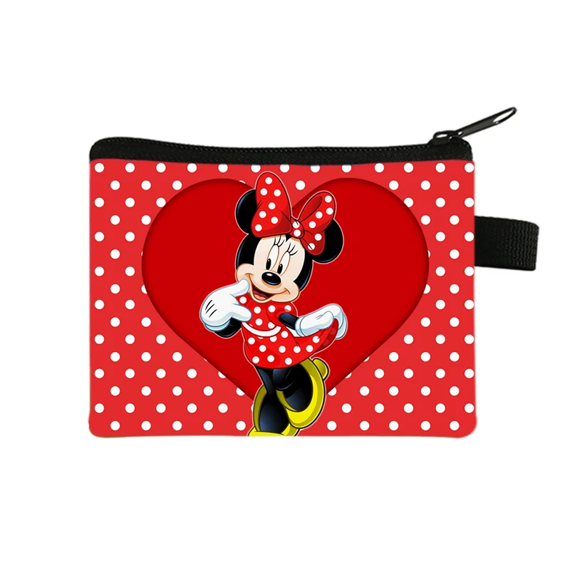 2023 Disney New Mickey Mouse Wallet Minnie Cartoon Purse Women Portable ID Card Holder Kawaii Polyester Key Storage Bag