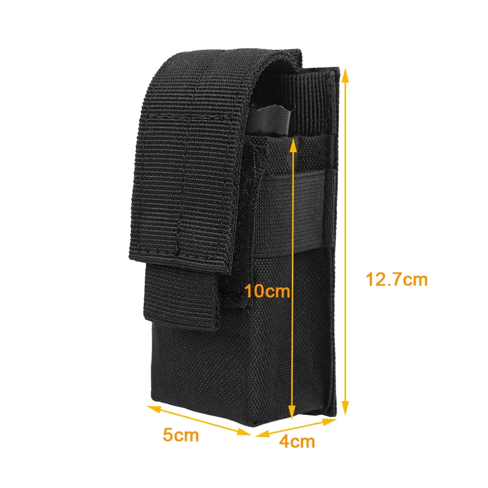 Tactical Pistol Magazine Pouch Single Mag Bag Molle Flashlight Pouch Torch Holder Case Outdoor Hunting Knife Holster