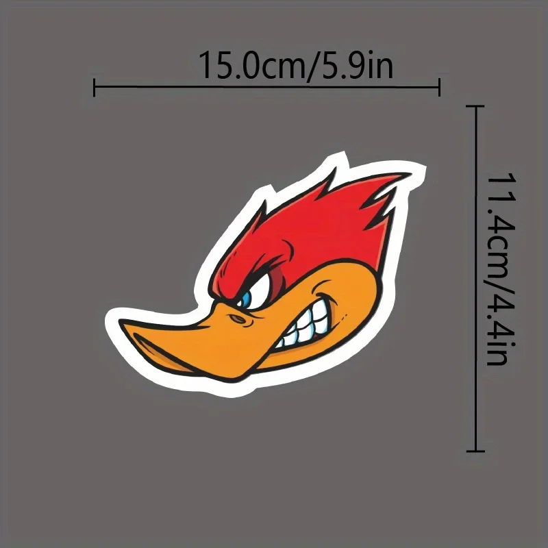 1PC Cartoon Angry Duck Pattern Car Motorcycle Sticker,Fashionable Decal for Auto Moto Exterior,Personalized Vehicle Funny Decor