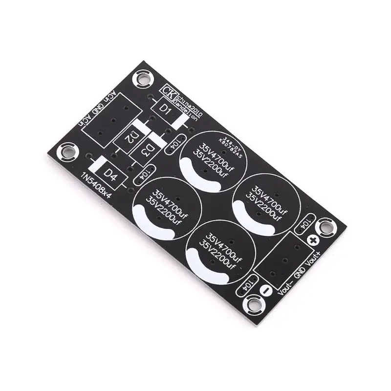 Placa alimentación con filtro rectificador, amplificador, Doble potencia, PCB, placa desnuda