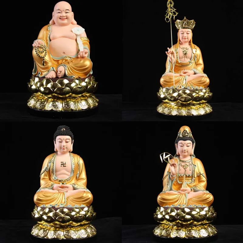 Asia Thailand GOOD grade resin Buddha statue Goddess Guanyin Sakyamuni Maitreya God of wealth ksitigarbha family safety