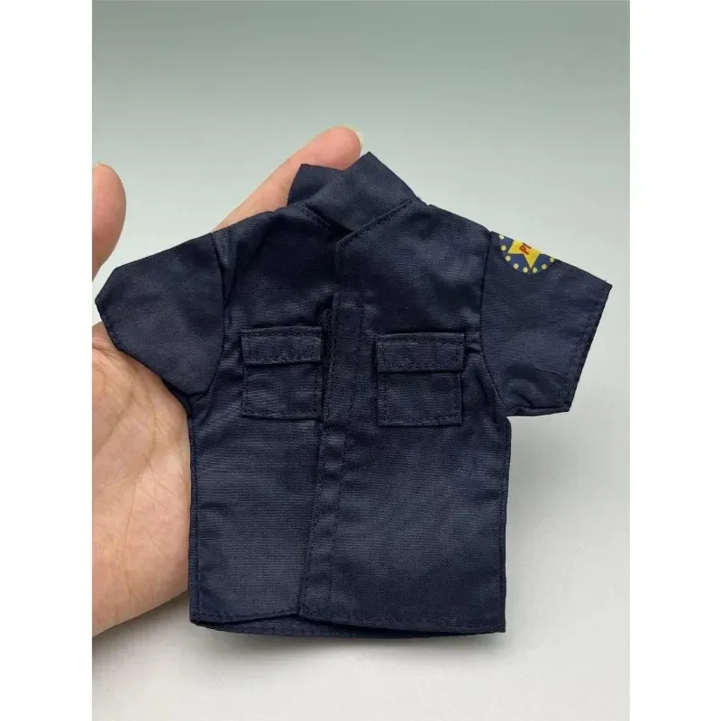 Camiseta azul oscuro de la policía de Hong Kong, soldado masculino a escala 1/6, modelo de ropa para figuras de acción de 12 pulgadas, accesorios para el cuerpo de la muñeca