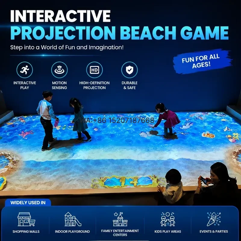Wmwmnu Interactive Projection Sand Beach Game Motion Sensing Floor Projection Kids Sand Pool Equipment for Mall Indoor
