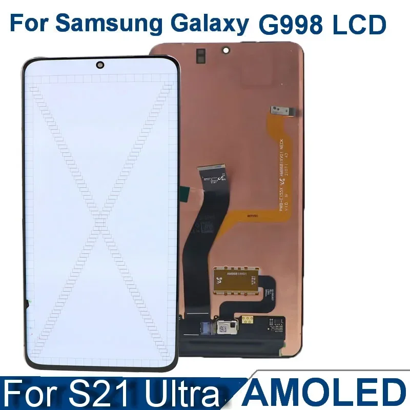 

6.8 Inch Super AMOLED For Samsung Galaxy S21 Ultra 5G G998U G998FG998B LCD Display Touch Screen Digitizer Replace 100% testing