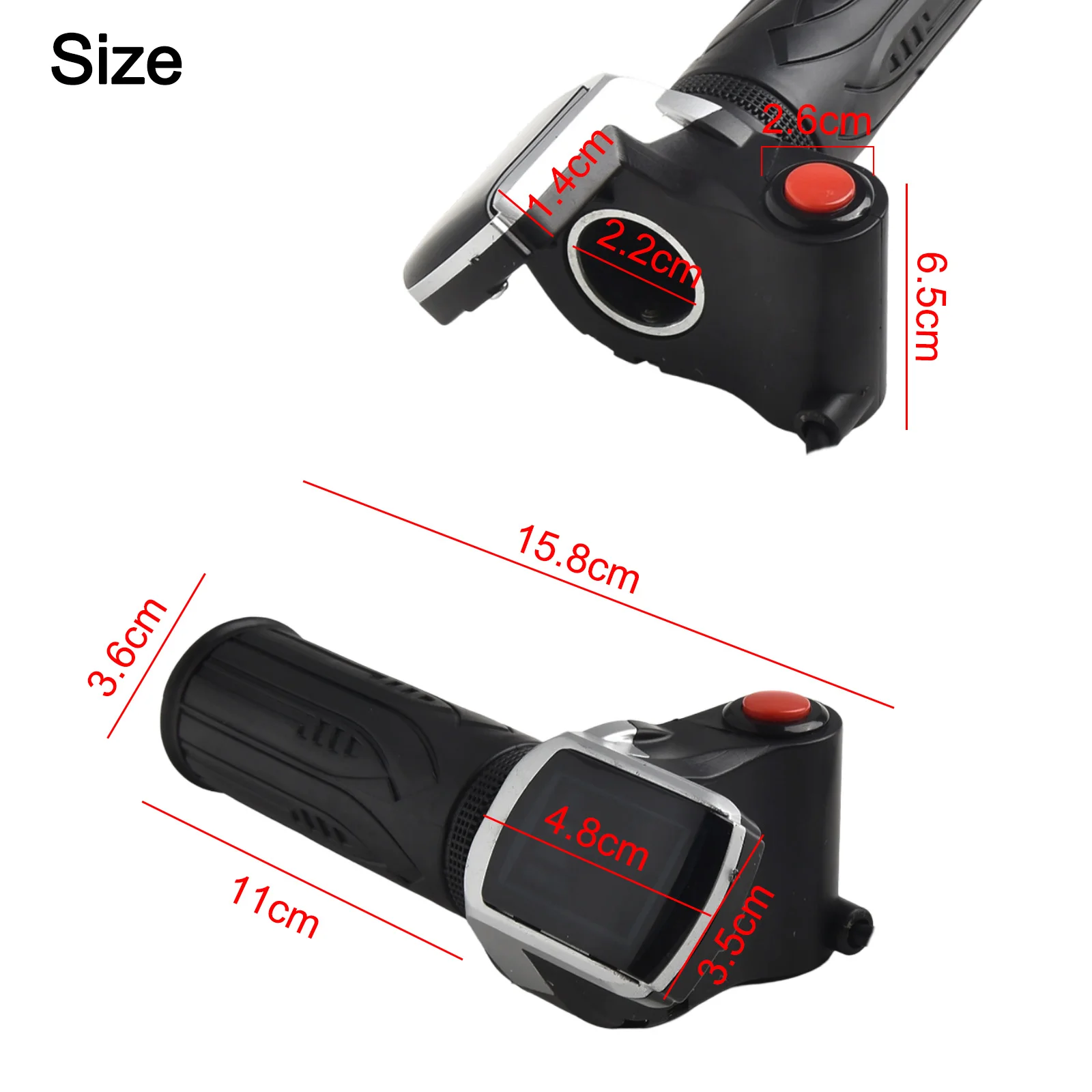 Electric Bike Twist-Throttle 48V Grip Speed Display Throttle Grips Keys/buttom Start For All Electric Scooter 6 Pins Waterproof