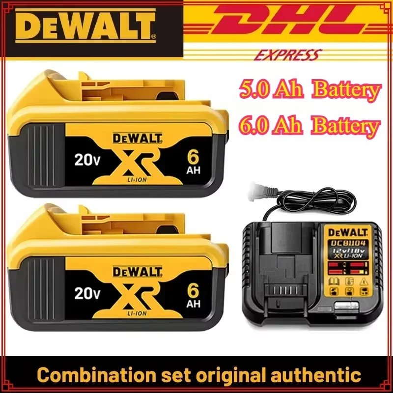 Batterie DEWALT 100% originale 20V, 5,0-6.0AH, batterie lithium-ion rechargeable, DCB115, DCB118, batterie d'outil deewalt, dewalt, DCB1104