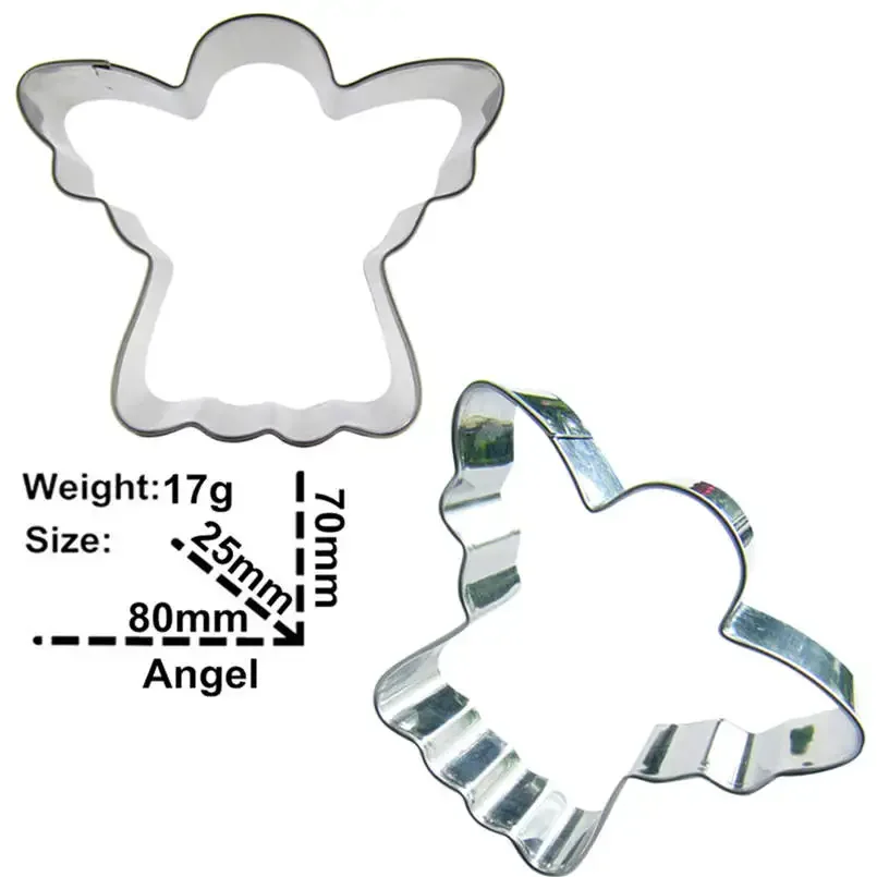 2 pcs Angel Cookie cutter biscuit embossing machine Pastry soft candy Stainless steel baking molds Cake decorating Kitchen Tools