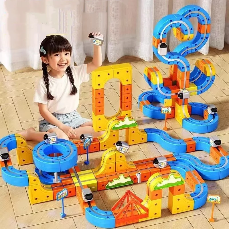 DIY Electric Magnetic Track Set Anti-Gravity Toy Of Variable Magnetic Rail Car Gives Children A Birthday And Christmas gift