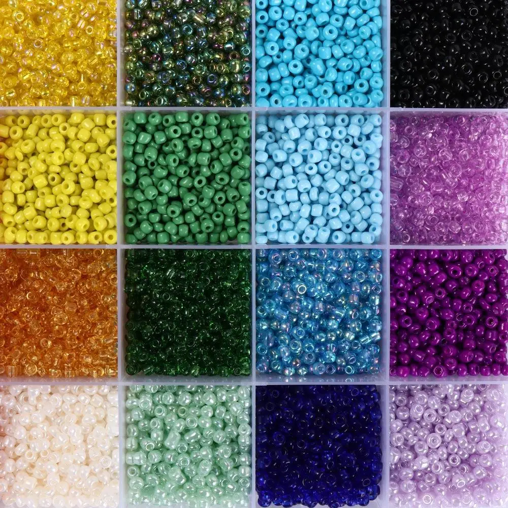 Toys Multicolor Rice Bead Diy Jewelry Accessories Pure Rice Beads Kits With Cord DIY Jewelry Accessories Glass Rice Beads