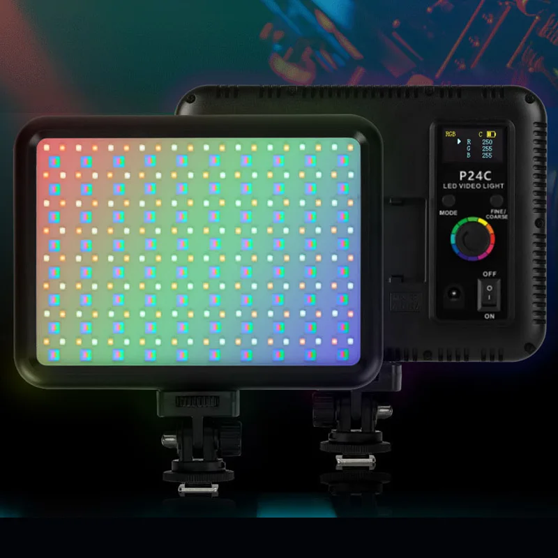 RGB Video Light LED Photo Studio Light for Video Recroding Phone Live On Camera Photography Lamp  with Battery Tripod Stand Para