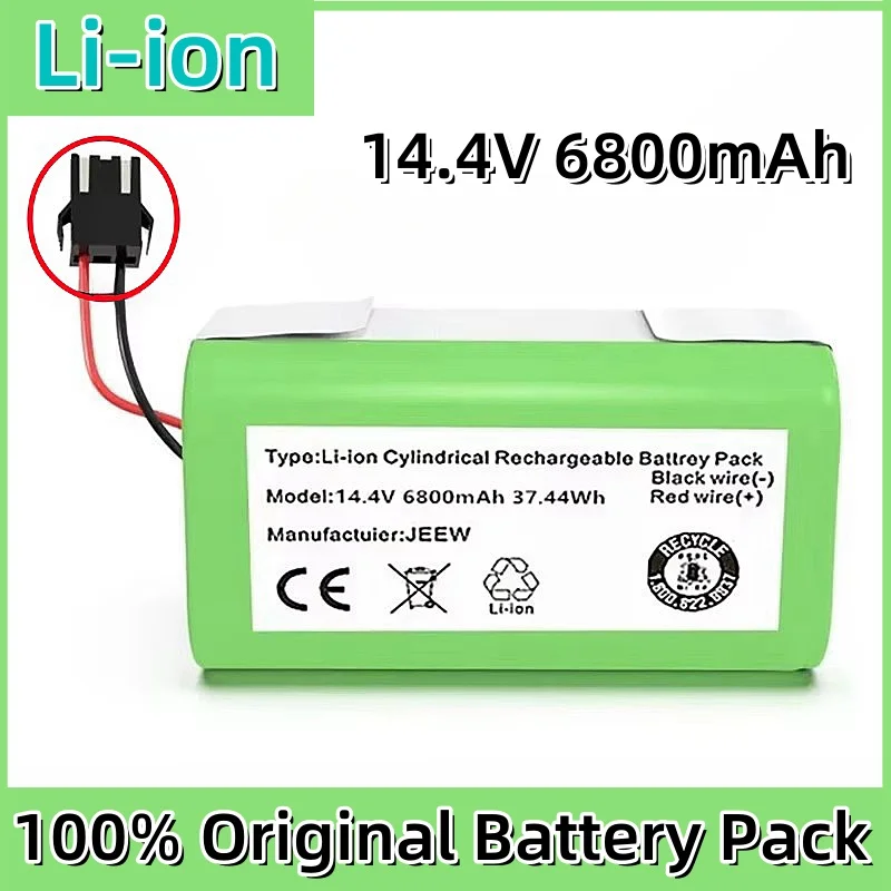 4S1P 14.4V 6800mAh Li-ion Battery for Conga Excellence 990 1090 Ecovacs Deebot N79S N79 DN622 Eufy Robovac 11 11S 12 35C X500