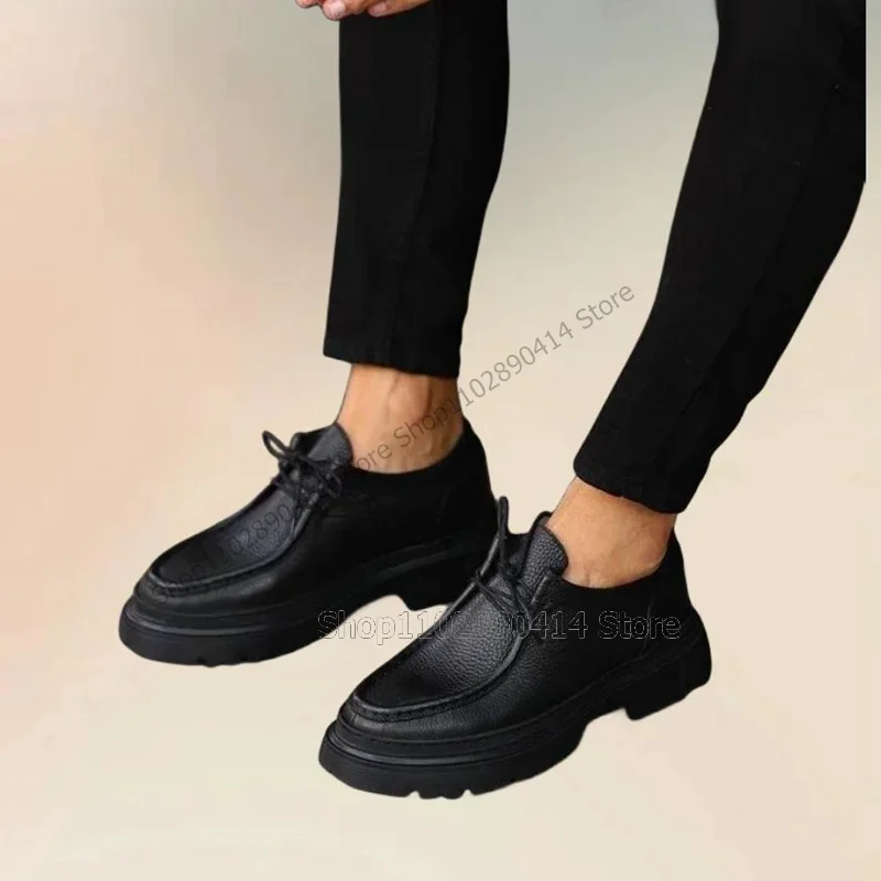 

Black Lychee Print Sewing Design High Top Men Shoes Fashion Slip On Male Shoes Luxurious Handmade Party Banquet Men Casual Shoes