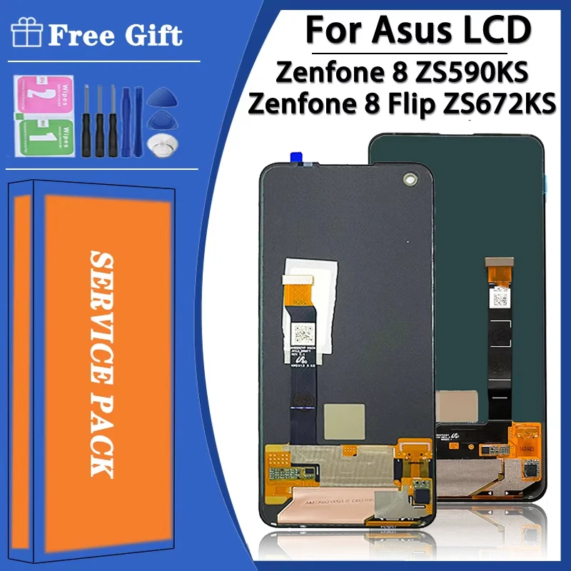OEM Para Asus Zenfone 8 8z ZS590KS Tela LCD Touch Panel Digitador Para Zenfone8 Flip ZS672KS Display Substituição