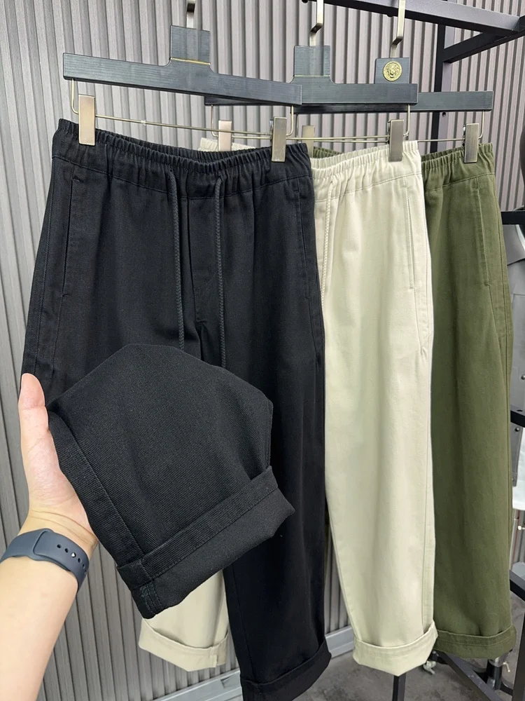 

Svip Reissued American Comfortable Pure Cotton Straight Leg Pants Autumn Winter Men's Faion Color Wide Leg Casual Tro...