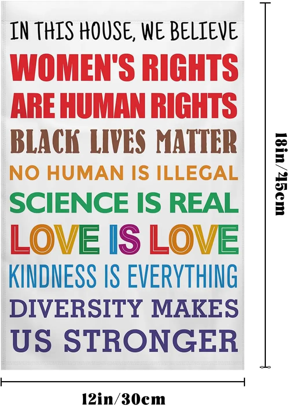 12x18in In This House We Believe Yard Sign Pride Garden Flag,Double-Sided,Durable Polyester Gay Pride flag Outdoor Holiday D WWP
