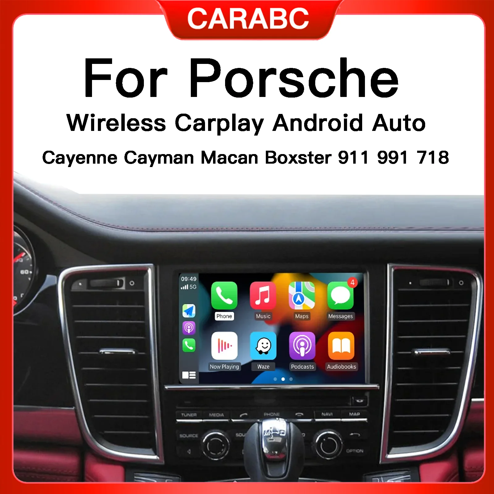 CARABC Drahtloses Carplay Android Auto für Porsche PCM3.1 PCM4.0 Panamera Cayenne Cayman Macan Boxster 911 991 718 Zubehör