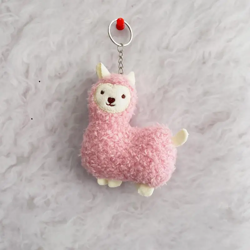 Fashion Cartoon Cute Alpaca Keychain Kawaii Creative Backpack Bag Key Chain Plush Doll Key Ring