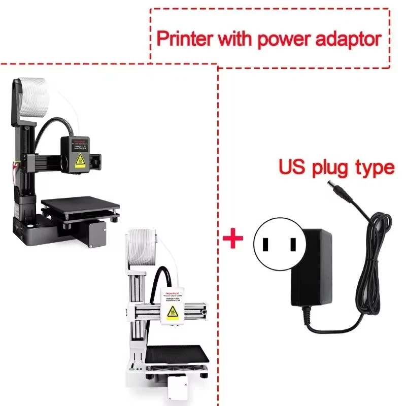 EasyThreed 3D Printer Entry Level Compatible with PLA TPU 1.75mm Filament include Power Adaptor.