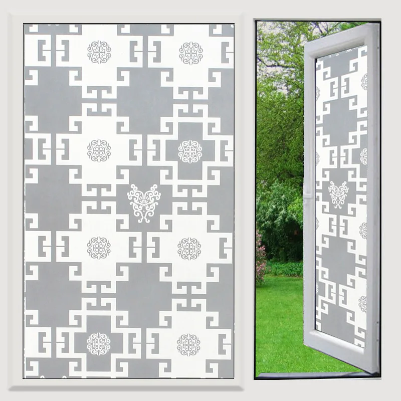 Adhesivo de papel tapiz de privacidad esmerilado: película de ventana translúcida autoadhesiva para vidrio de baño, balcón y oficina
