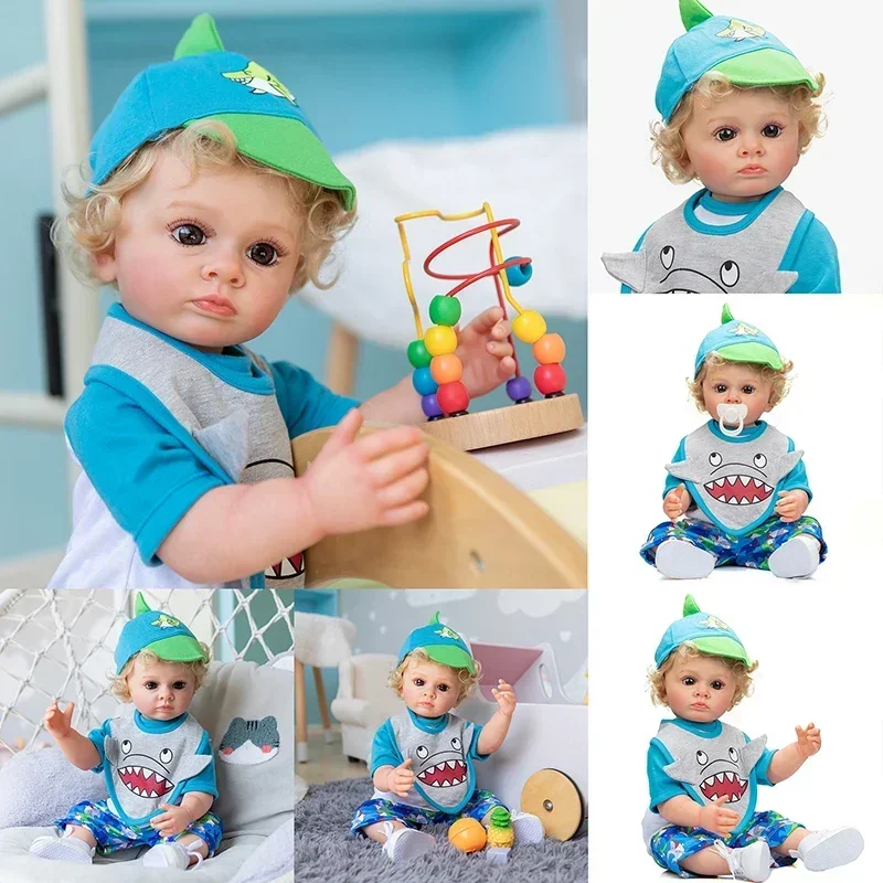 55CM Tutti Full Body Soft Silicone Vinyl Real Touch Reborn Baby Boy Life Painting Toddler Doll Ideal Gifts For Children