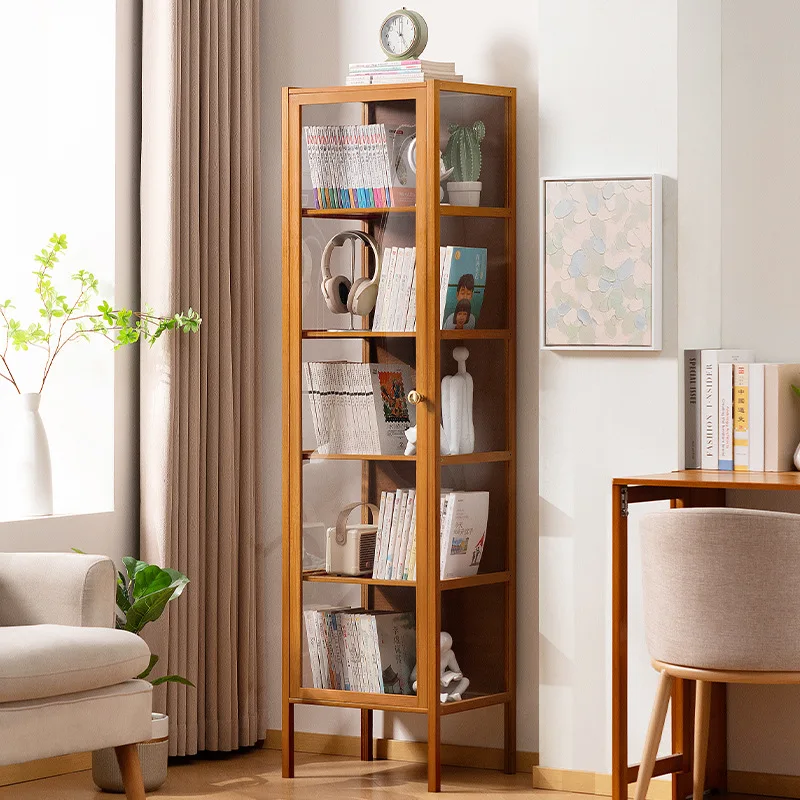 

Bookshelf Bookcase Shelf with Cabinet Door Locker Integrated Lattice Cabinet Display Cabinet Floor to Floor Multi-layer Living R