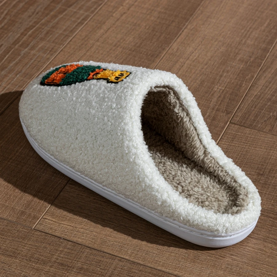 Winterliche, niedliche Hausschuhe mit Tassen-Stickerei für Damen, warme, weiche Sohle, bequem, lässig, modisch, Geschenk, Hausschuhe. – Detail 5