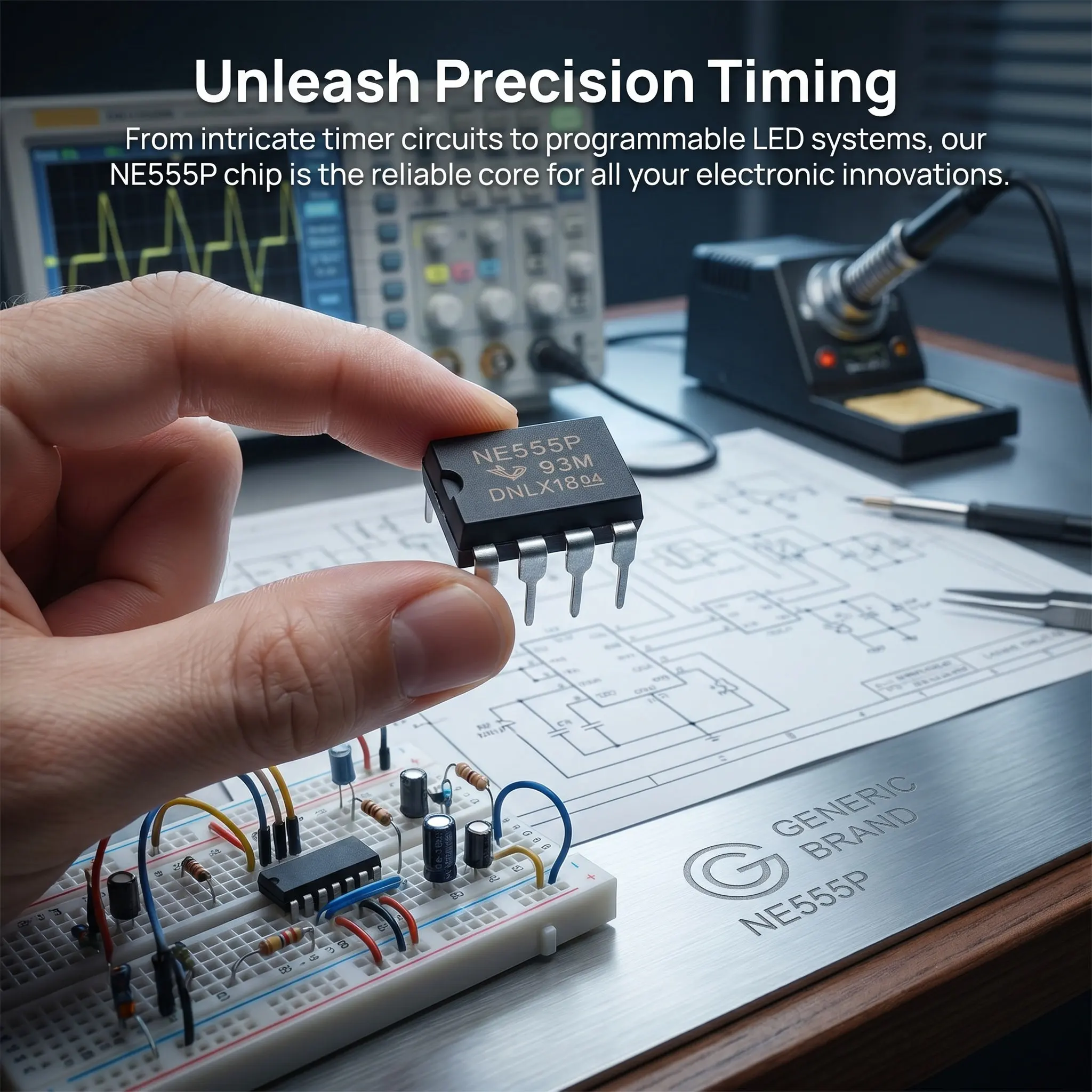 NE555P Precision Timer IC DIP-8 Mono/Astable Multivibrator – Adjustable Duty Cycle, Microsecond to Hour Delay