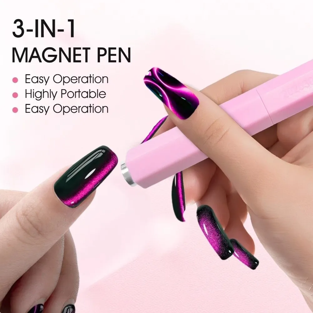 Gifts 3-in-1 Cat Eye Nail Art Stick DIY 3D Circular Diagonal Effect Nail Art Magnetic Pen Multifunctional Ring Cat's Eye Magnet