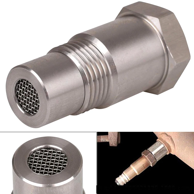 1Pc Mini Oxygen Catalyst Sensor M18X1.5 For Automobile 46.5*16.0*16.9MM Silver Stainless Steel Durable Car Accessories