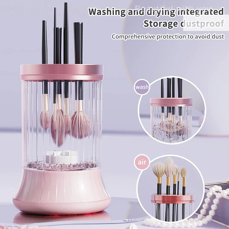 منظف فرش المكياج، أداة تنظيف فرش التجميل القابلة لإعادة الشحن، أداة تنظيف فرشاة المكياج، ملحقات تجفيف متعددة الوظائف #2