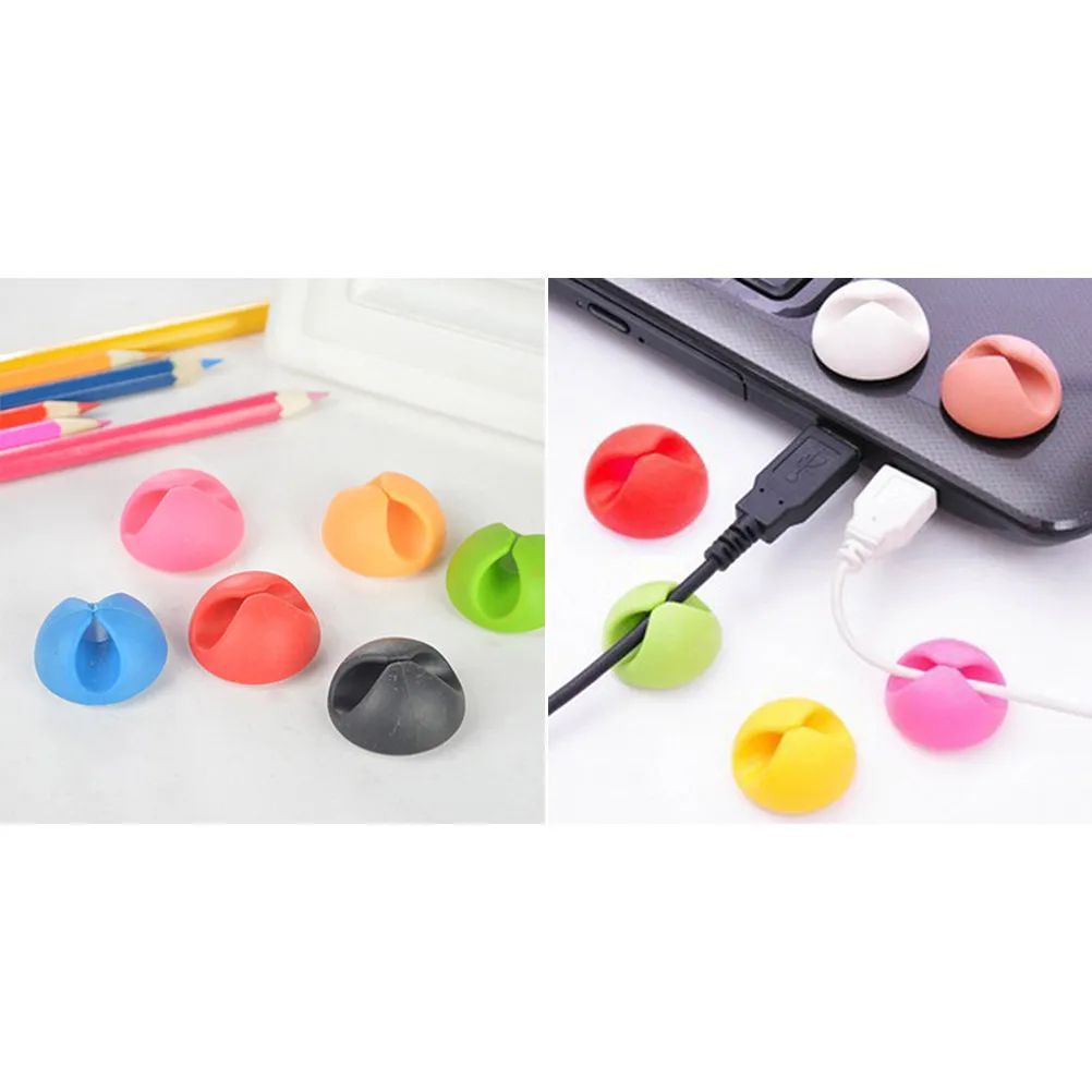 24Pcs Cable Organizer Tough Durable Plastic for Keeping Cables Tidy and Organized on Desks and Walls Mixed Color