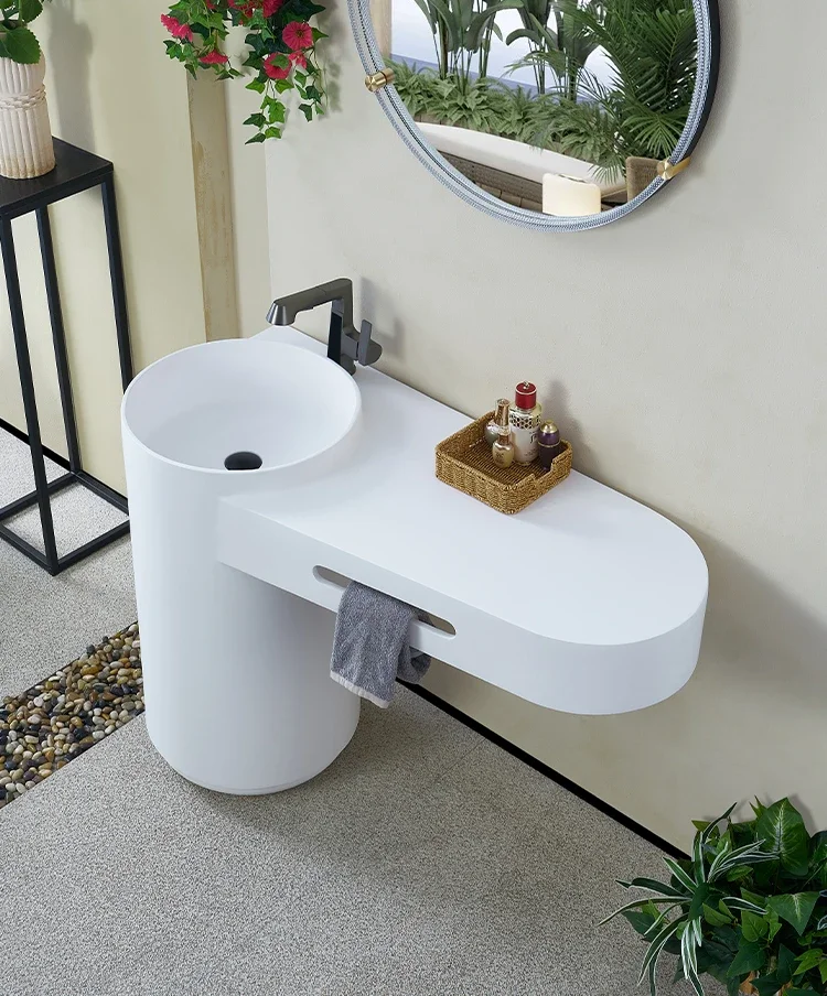 

Premium Pot Milk Oil Wind Artificial Stone Pillar Type Homestay Hotel Vertical Toilet Table