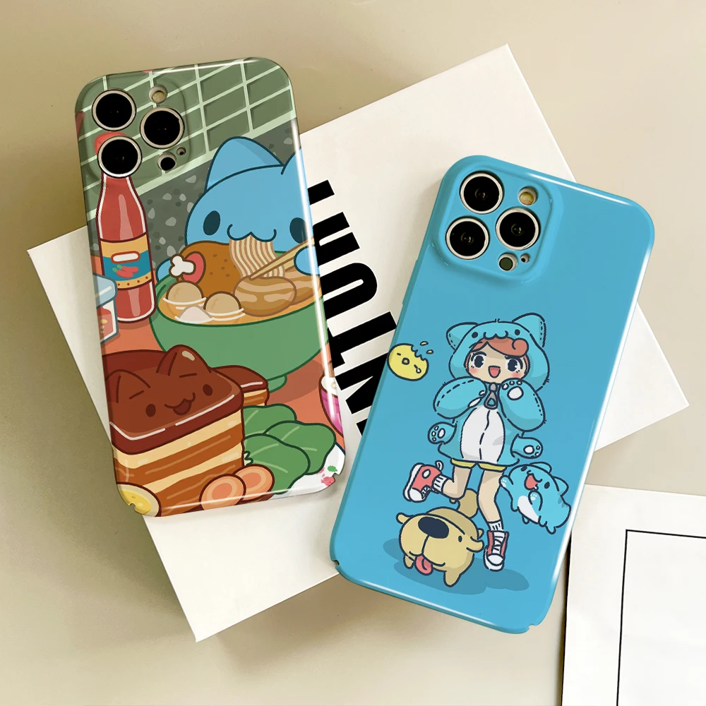 Cute Cartoon B-Bugcat Capoo Phone Case For Samsung S23 22 21 Fe Ultra Plus A04 33 5G All-inclusive Glossy Hard Cover Film Shell