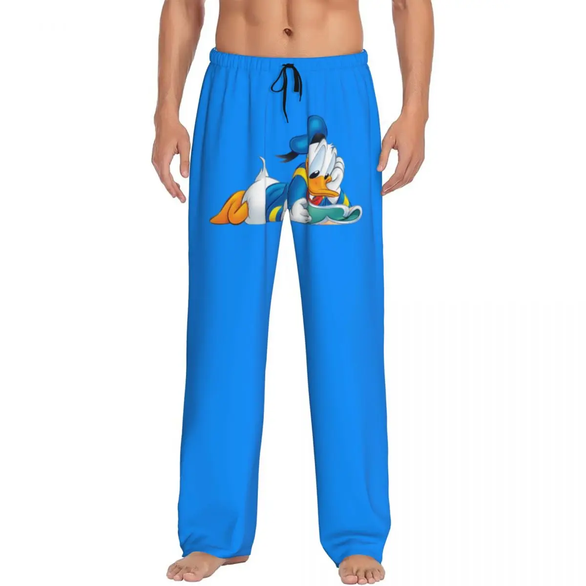 

Custom Donald Duck Pajama Pants Sleepwear for Men Elastic Waistband Sleep Lounge Bottoms with Pockets