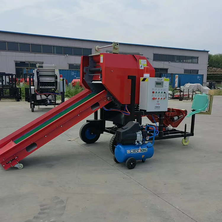 Eletric/diesel/petrol Agricultural Hay Straw Silage Baling And Wrapping Machine Forage Silage Bale Packing Machine