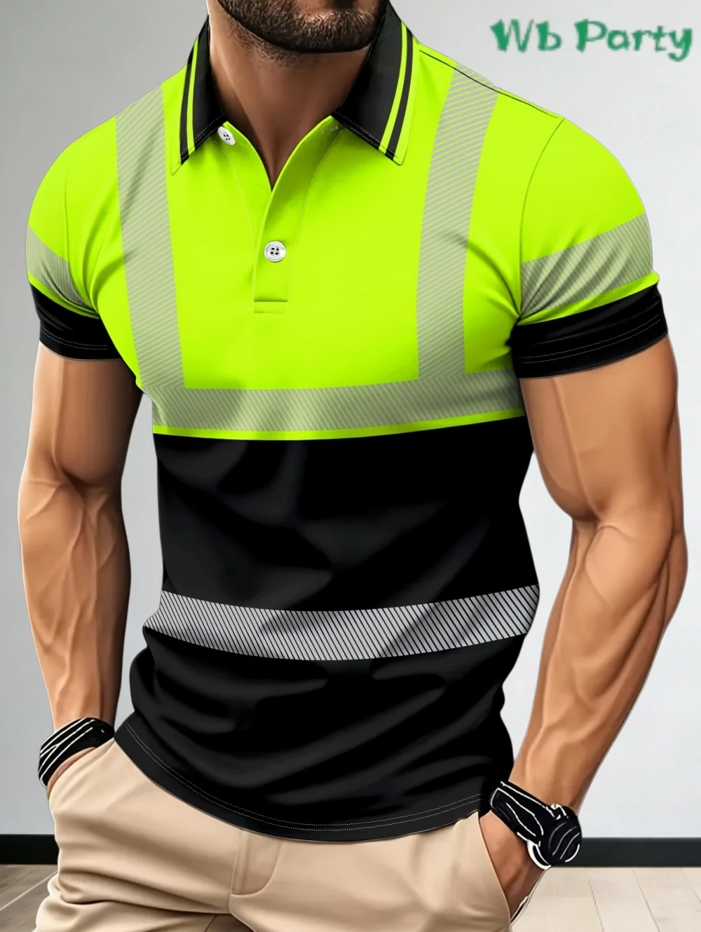 3D Printed Work Uniform Polo Shirts Men's Spring Autumn New Men's Daily Casual Collar Short Sleeve Polo Shirt Safety Clothing