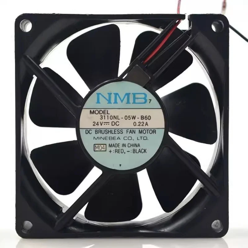 Z   FOR  NMB 3110NL-05W-B60 8025 DC24V 0.22A 8CM 2-Wire Dual Ball Inverter Cooling Fan