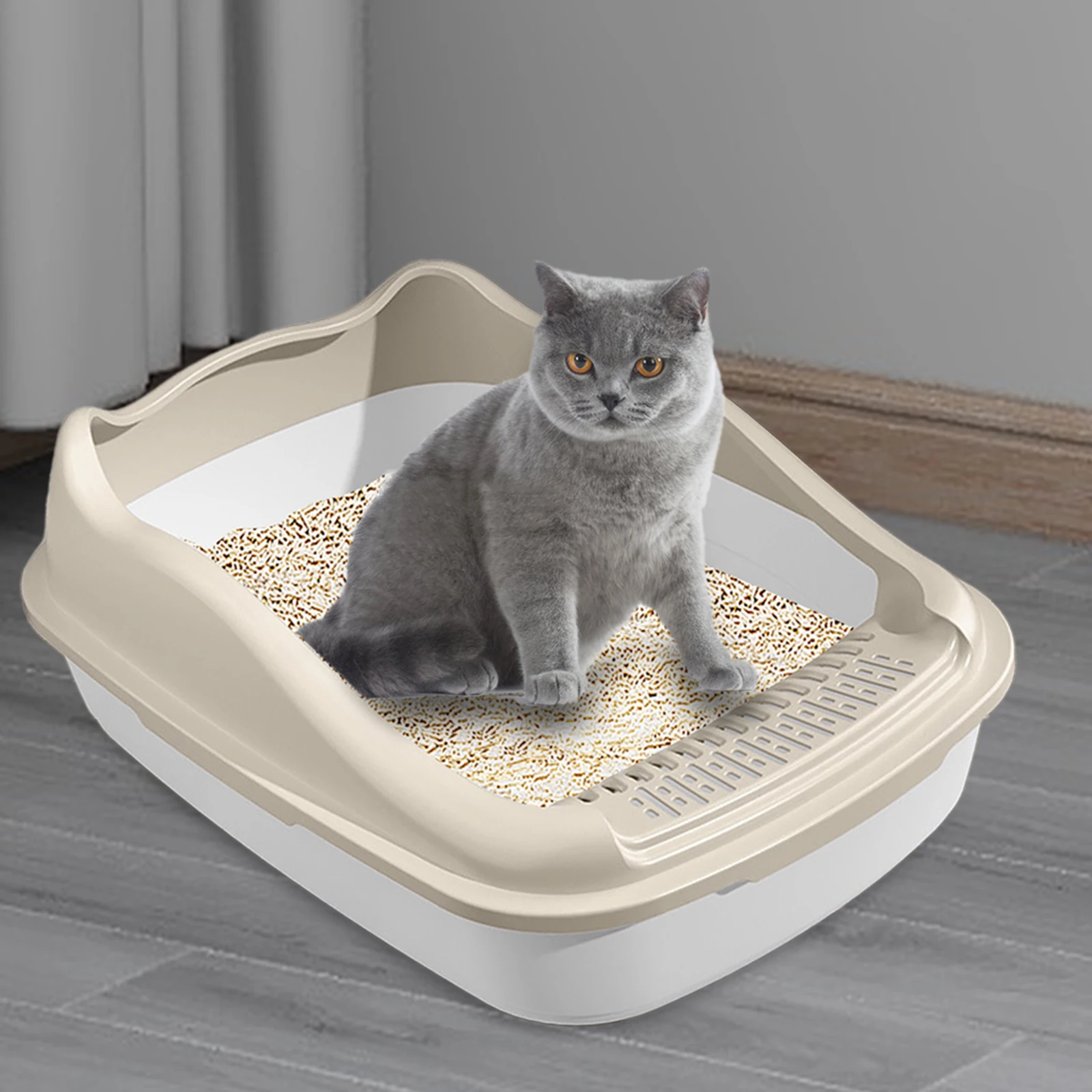 Potty Toilet Cage Pets Litter Tray Open Top Cats Litter Box for Hamsters Small Animals Small Medium Cats Indoor Cats Other Pets