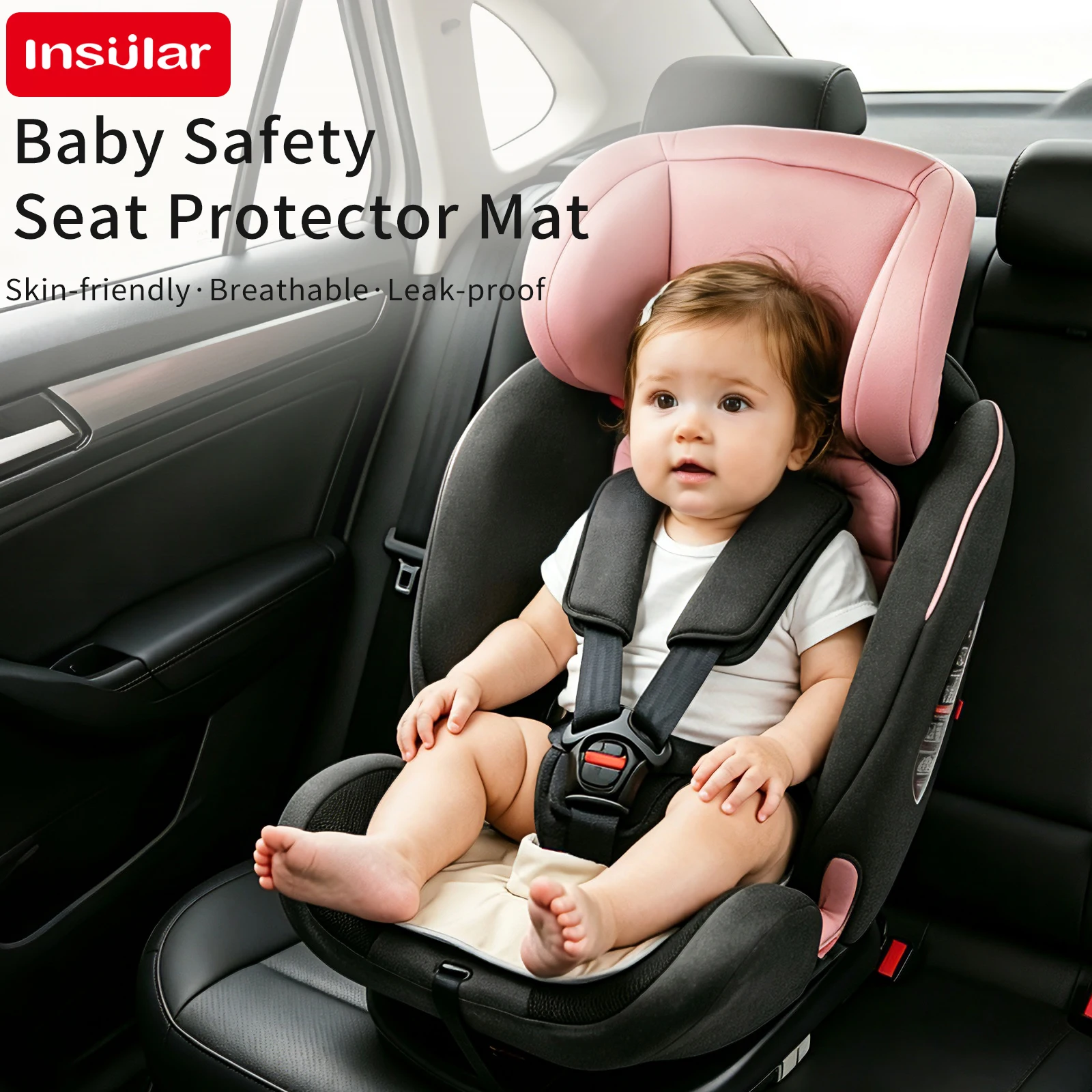 Universal Portable 3-Layer Diaper Pad for Stroller - Waterproof Infant Safety Seat with Anti-Slip Feature Easy Clean Kids Stroll
