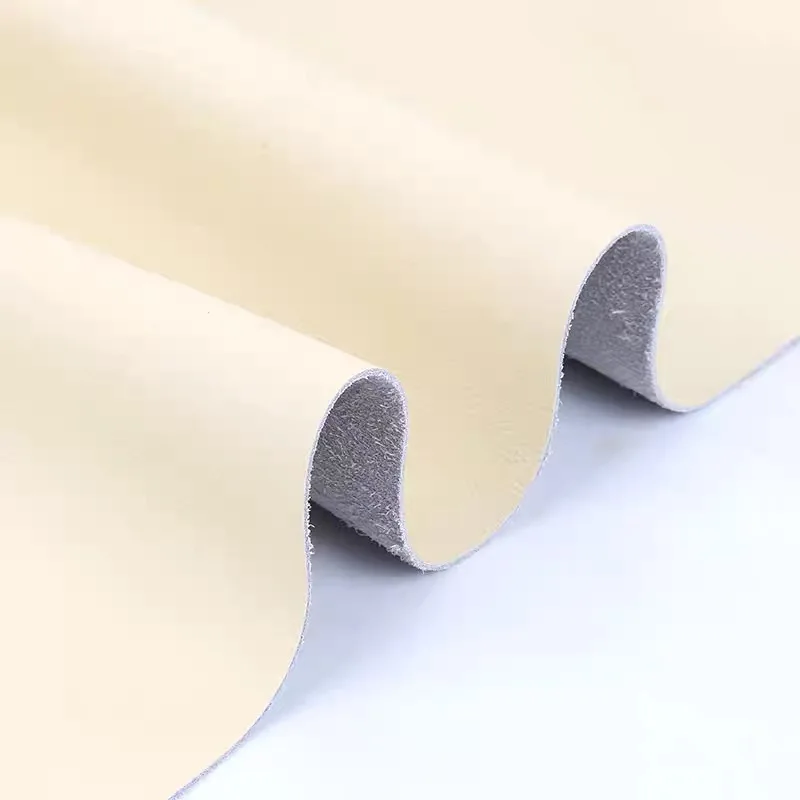 Thin cowhide material, beige, whole genuine leather, bedside sofa, soft bag, car door panel, gear lever cover, fine grain soft c - view 3