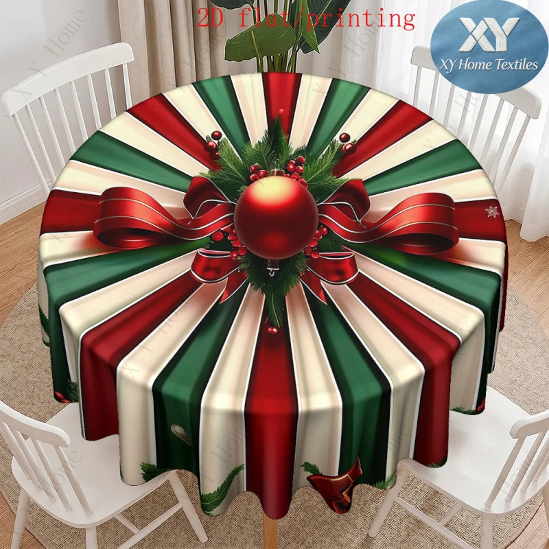 1 round table towel, round table towel flat Christmas sweet 2D, red and green contrast
