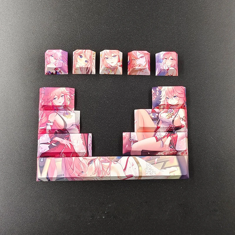 Anime Character Design Custom 12keys Dye-subbed Keycap Space Bar 6.25u Keys Cherry Profile Keycaps For Diy Mechanical Keyboard