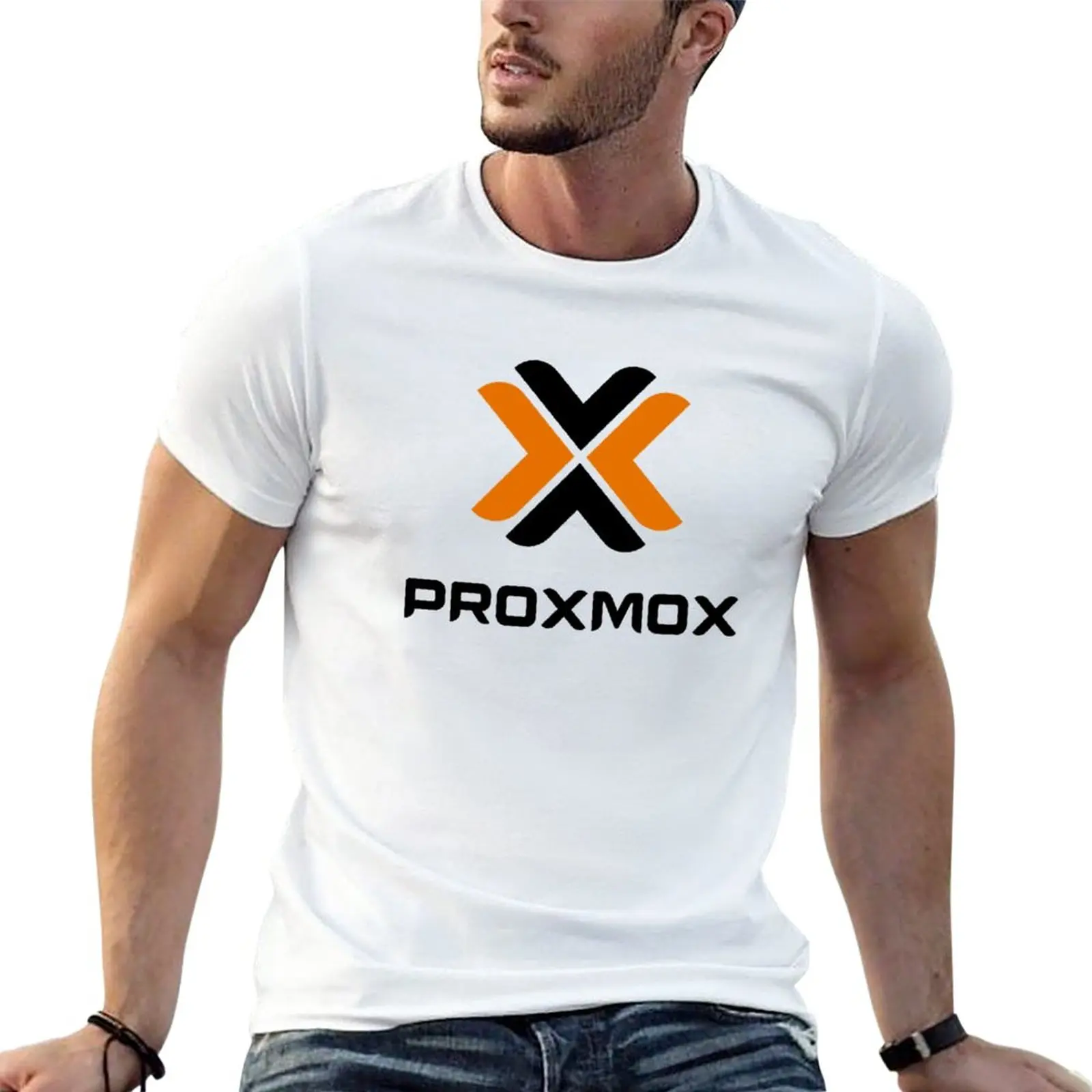 

Новинка, футболка с логотипом Proxmox, тяжелые футболки с коротким рукавом, футболки для мужчин
