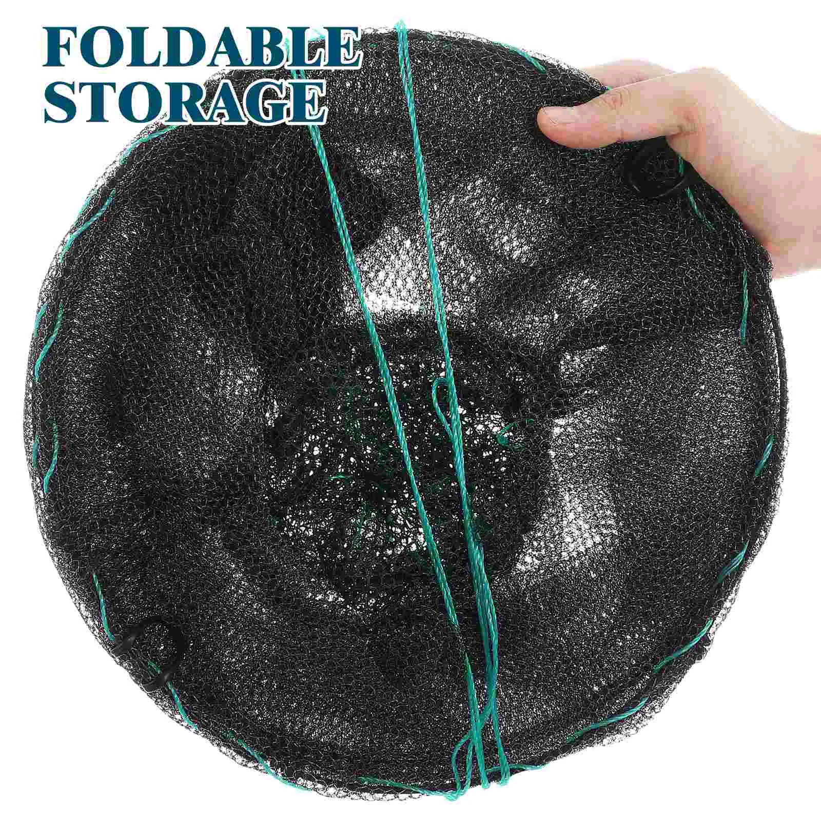 1PC Foldable Bait Cast Mesh Trap Net Portable Fishing Landing Net Shrimp Cage for Fish Lobster Prawn Crayfish Crab (Ultra Dense