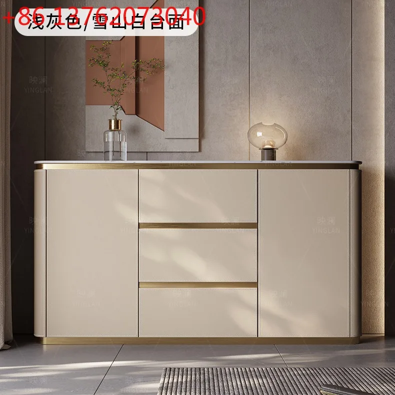 Saddle leather entrance cabinet shoe cabinet 2025 new popular high-end integrated multi-layer entrance