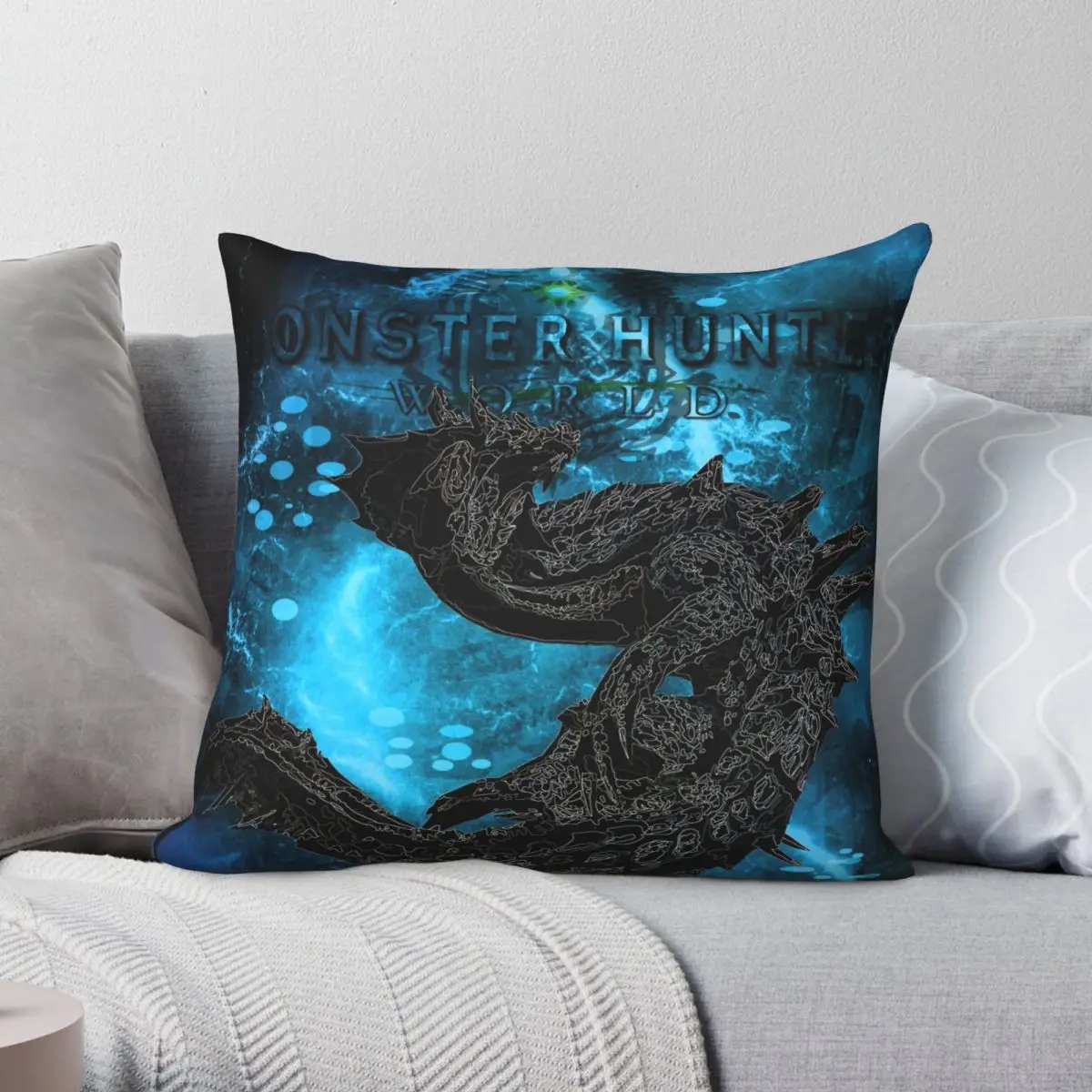 Thunder Drake Awakening Pillowcase Polyester Linen Velvet Printed Zip Decor Pillow Case Sofa Seater Cushion Cover