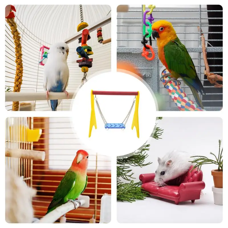 Sittich ständer Schaukel spielzeug Acryl Barsch halter widerstands fähig Puzzle Fitness hängend kleine Vogel Barsch Ständer Schaukel Spielzeug für den Außenbereich