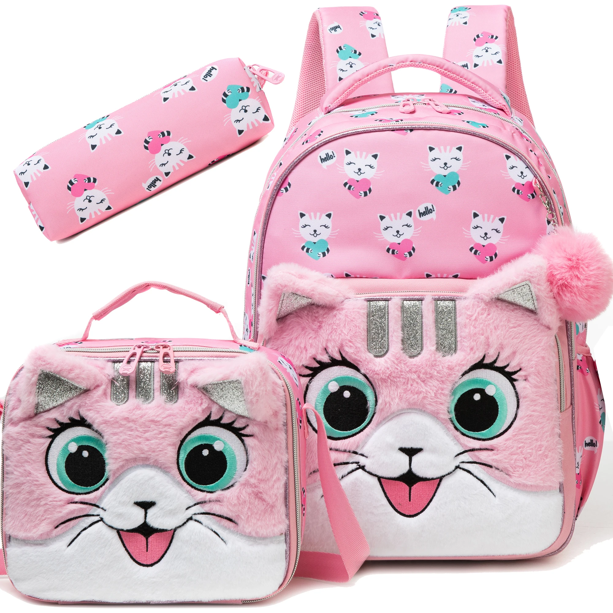 

Stylish Backpack Set Women Teens Lightweight Spacious Design with Lunch Bag Pencil Case Perfect for Outings School Trips Camping