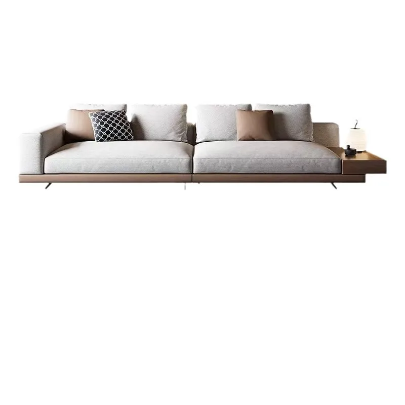 

Cotton and linen fabric sofa, living room Italian minimalist modern removable and washable straight row suspension sofa